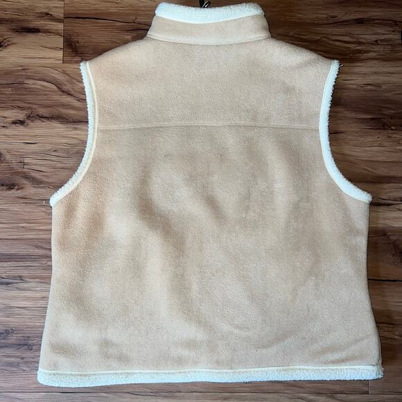 Vintage North End Cozy Soft Beige Fleece Vest Sherpa Trim Full Front Zip XXL - Picture 8 of 8